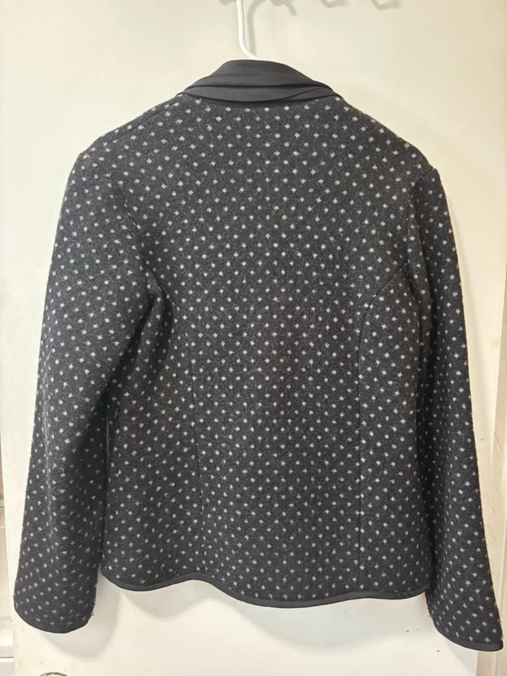 Icelandic Design Wool Polka Dot Black Gray Blazer Jacket Coat Size M Medium - Picture 7 of 7
